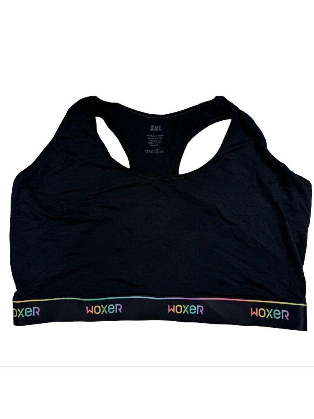 NEW Woxer Boss Womens Pride Sports Bra Activewear Top BLack • Size 3XL